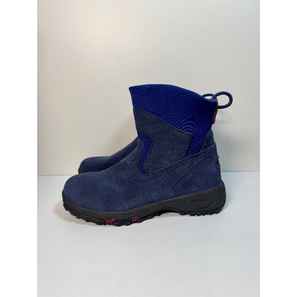 L.L. Bean Women's Blue Suede Pull On Mid Ankle Thinsulate Boots | Size 7.5